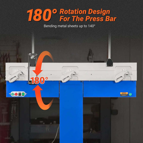 180-degree rotation design for Industrial Magnetic Pan And Box Sheet Metal Brake for 20 gauge capacity heavy duty pro grade press brake