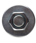 Top view of a zinc plated hex sleeve anchor, showing bolt head, part of the 3/8 Inch By 1-7/8 Inch pre-assembled pack for concrete masonry.