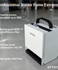 Upgraded Solder Fume Extractor With High Suction And HEPA Filtration Portable Smoke Purifier for Soldering Stations in white