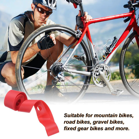 Cyclist with bike beside Two Pack 18 Inch By 20mm PVC Rim Tape For Road And Mountain Bikes Lightweight Wheel Rim Liner