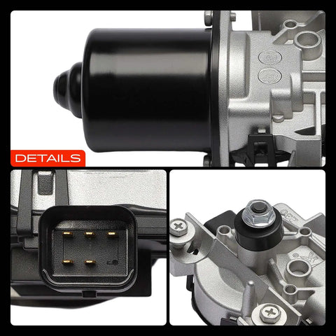 Front Windshield Wiper Motor For Chevy Spark 2013 Through 2016 Plug And Play Straight Swap No Fuss Heavy Duty Replacement Without Washer Pump Oem Style Durable Ride Essential close-up view of motor and connector.