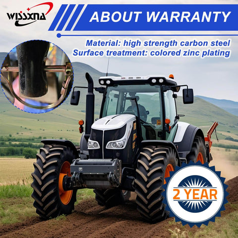 Tractor with Six Piece Heavy Duty PTO And Hitch Lynch D Shape Pins Kit, made of high strength carbon steel with zinc plating