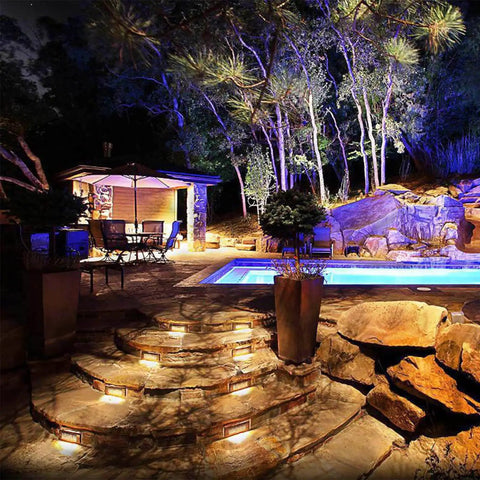 Low Voltage LED Deck Lights 9 Inch Step Lighting Kit For Outdoor Walkways And Decks With Warm Soft Illumination Angled Light To Highlight Each Step Easy Two Screw Installation 12V Power 4 Pack