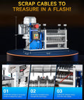 Heavy Duty Automatic Wire Stripping Machine With Eleven Channels And 550W Motor, showcasing controls and cable feed area.