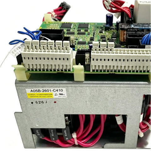 Emergency Stop Control Module For Industrial Robot Controllers A05B-2601-C410, metal and PCB, wired terminal view