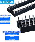 Close-up of the 155 Piece Dip IC Socket Kit With 2.54mm Pitch Solder Type Adapters showing metal pins and plastic insulation.