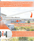 Adjustable Sliding Door And Window Safety Rods Four Pack 17 To 50 Inch Rubber Tip Locks Durable Window And Door Security Bars