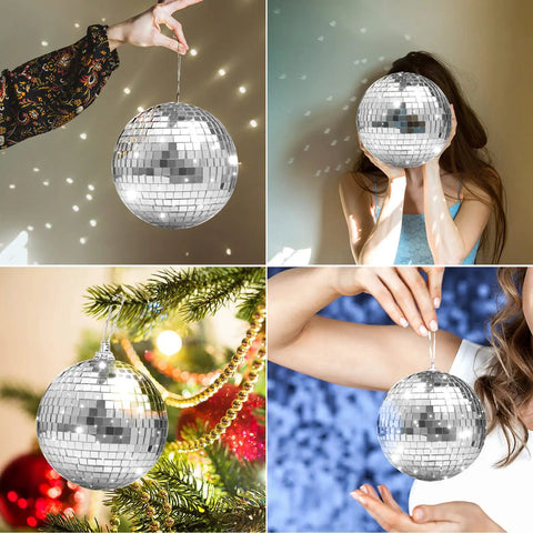 11 Piece Disco Ball Cake Decorations Set With Mirror Ball Toppers For Cakes And Party Tables Includes 4 Sizes 8cm 6cm 4cm And 2cm Perfect 70s Theme Birthday Centerpiece And Disco Dance Party Decor displayed in various settings