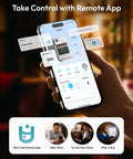 Smartphone app control interface for Elite Countertop Clear Ice Ball Maker featuring remote operation and scheduling options.