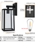 Bad Boy 13 Inch Dusk To Dawn Sensor Outdoor Wall Lights Large Wall Sconce 2 Pack showing dimensions and specifications.
