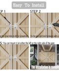 Installation steps for Four Pack 4 Inch Stainless Steel Gate Latches For Outdoor Fence Barn Doors Sliding Lock Hardware Black Finish Flip Latches For Cabinets Windows Closets Bifold Doors Durable Easy Install Built To Last.