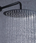 Three-Handle Wall Mounted Shower System With High Pressure 10-Inch Rain Shower Head And Handheld Sprayer, dark finish rain head