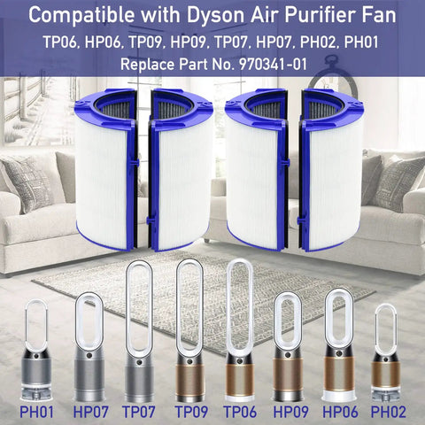 2 Pack Replacement Filters For Air Purifier TP06 HP06 PH01 PH02 TP07 HP07 TP09 HP09 With Cleaning Brush Kit shown with models