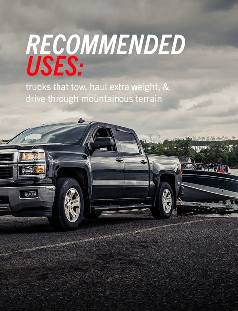 Truck towing a trailer recommended for use with front brake kit for Toyota 4Runner, FJ Cruiser, and Tacoma 2003-2023 upgrade.