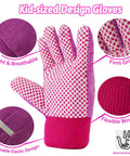 Pink Kids Gardening Tools Set With Rake Shovel Trowel Watering Can Gloves Apron Tote Bag Plant Pots And DIY Bookmark Kits glove detail