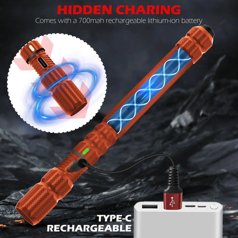 Rechargeable Pen Light Flashlight With Clip, 400 Lumens Pocket Torch showing Type-C charging with battery graphic