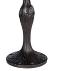 Base detail of Serenity Tiffany Style Victorian Two Light Table Lamp With Shade, Handcrafted Glass And Metal Construction, Brown Finish
