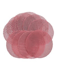 Heavy Duty 1 Inch 25mm Mesh Hook Loop Sanding Discs, pink mesh discs for wood, metal, and plastic projects.