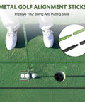Golf Alignment Stick Holder And Training Aid For Aiming, Putting, Full Swing, Posture Correction, And Swing Plane Practice