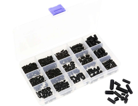 720 Piece Hex Socket Drive Cup Point Set Screws Kit Pro Grade M2 Through M6 In 12 Sizes Carbon Steel Black Grub Screws And Socket Head Cap Screws