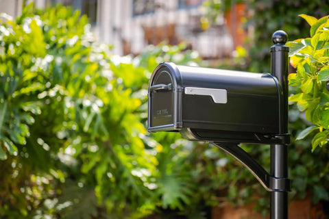 Hillsborough Heavy Duty Post Mounted Mailbox In Black With Magnetic Latch Weatherproof Galvanized Steel Curbside Mailbox For Outdoor Use Rust Resistant