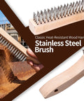 Heavy Duty Wire Brush Set With Stainless Steel And Nylon Bristles Includes Wood Handle Brushes And Metal Scrapers