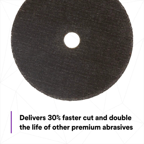 Cubitron II Cut Off Wheel 3 Inch Diameter 0.0625 Inch Thick With Three Eighths Inch Arbor 5 Pack