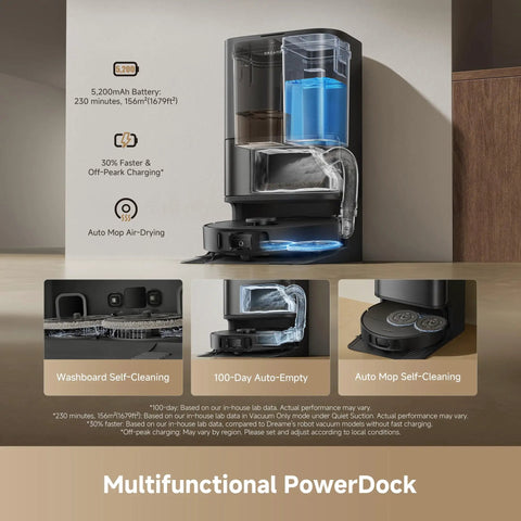 Image of the Beast Mode Vacuum Robot And Mop With 25000Pa Vormax Suction, showcasing auto-empty base and multifunctional PowerDock.