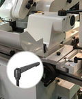 M8 25mm Adjustable Clamping Lever Handle With Push Button Quick Release on industrial lathe setup