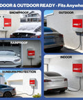Heavy Duty Tesla Charger Enclosure Lock Box Featuring Rugged Wall Mount Security Sleek Cord Organizer And Rock Solid Weatherproof Cover For Model Y And Model 3 Game Changer in various settings including indoor, outdoor, snowproof, rainproof.