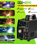 200 Amp Aluminum MIG Welder Dual Voltage 110V And 220V Beefy 5 In 1 Multiprocess Welder with display and controls