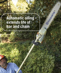 Gas Pole Saw With Ten Foot Reach For High Branches And Limbs Up To Eight Inches Thick Auto Oiling Bar And Chain X Cut Chain