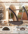 Close-up of heavy-duty suspension fixture on Double Swing Egg Chair With Stand For Two People, showcasing steel chain and stability features.