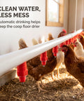 Heavy Duty Automatic Poultry Watering Nipples With Screw Style Mounting For Chickens Ducks Geese Bold Red Plastic Build installed in coop.