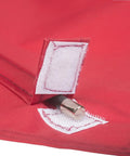 Close-up of Dive Flag With Removable Stiffening Pole 20x24 Inches showing velcro fastening detail on bright red fabric.