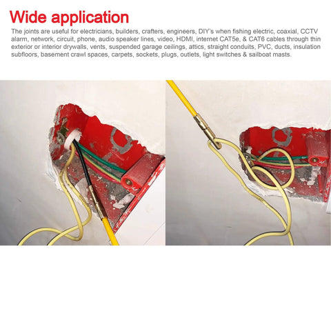 Wide application of 128 Ft Fish Tape Wire Puller For Wall And Ceiling Wiring With Fastener for electrical installations in walls.
