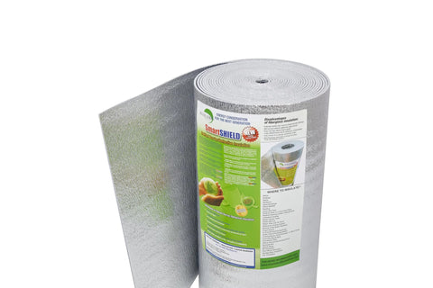 SmartSHIELD foam-core reflective insulation roll with aluminum foil facing, 24x25 ft