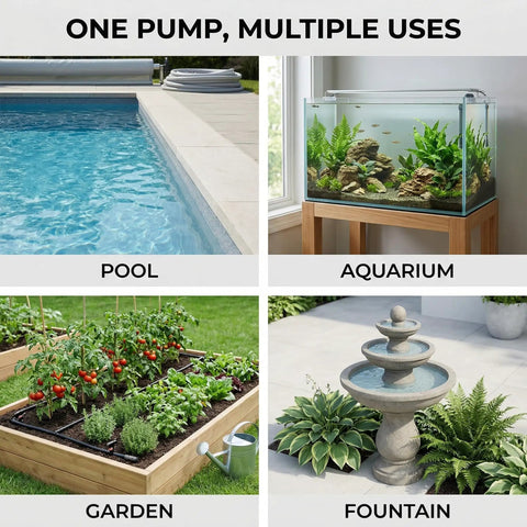 Above Ground Pool Cover Drain Pump 850 GPH Submersible With Built In Thermal Protection used in pool, aquarium, garden, fountain