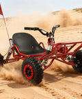2.2HP Gas Powered Go Kart For Adults And Kids, gnarly 2 stroke off road ride with steel tubular frame on sandy terrain