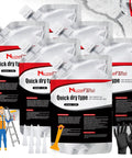 No Fuss Self Leveling Asphalt Crack Filler And Driveway Repair Sealant For Concrete Joints Blacktop Roads Fast Cure Waterproof Patch Kit Easy Application Smooth Finish With Six Pack Value Bundle, six pouches with tools.