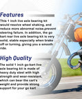 Beefy 1 Inch Live Axle Bearing Kit With 3 Hole Flange Hangers For Go Karts displayed beside an orange mini bike on road