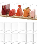 Clear Shelf Dividers Set Of 12 For Closet Organization Vertical Purse And Handbag Organizer Totally Perfect For Sweaters Shirts And Bags