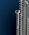 Heavy Duty Bugle Head Wood Screws Crafted From Type 316 Stainless Steel With T25 Six Lobe Drive displayed in various sizes.