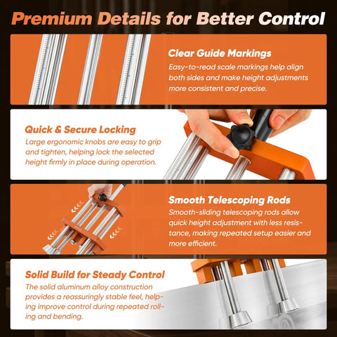 Top Notch Two Station Sheet Metal Bender With No Sweat Pull Rod Depth Control And Portable Rolling Stand For Slick Precise Creases That Run Flawless Everyday