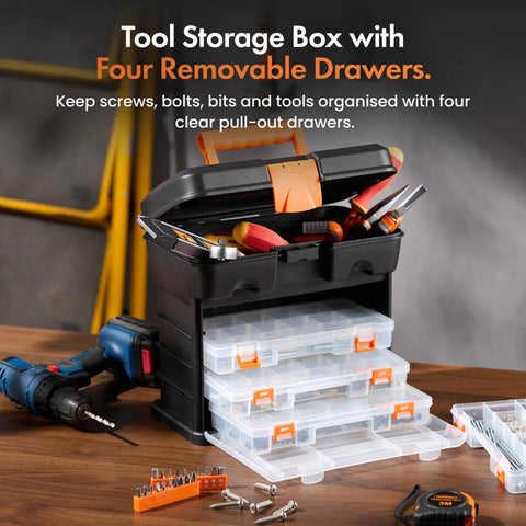 Open Versatile Fishing Tackle Storage Box With 4 Removable Trays And Adjustable Dividers A Handy Craft Or Tool Organizer