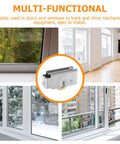 Heavy Duty Sliding Door Roller Replacement Kit With Double Bearings For Whisper Quiet Wardrobe And Patio glides shown in use on windows.