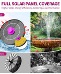 Hot Pink Solar Bird Bath Fountain Pump With 4W Solar Panel, 6.3 Inch High Efficiency Water Pump, 8 Nozzles For Hummingbirds In The Garden Patio Pool And Pond, Outdoor Sun Powered Water Feature, No Wires, Easy Setup comparison between two solar pumps, featuring hot pink design with full solar panel coverage and water spray