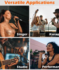 Wired Dynamic Microphone For Singing With On Off Switch, used by singers, karaoke artists, and performers in studio and live settings.