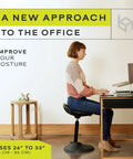 Person sitting on a Standing Desk Chair For Tall Desks With Back Support And Handles To Improve Posture And Balance in home office