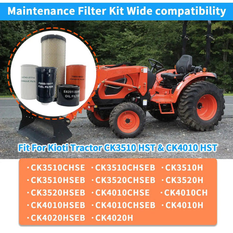 Must Have All In One Maintenance Filter Kit For Oil, Fuel, Air, Hydraulic And HST For Compact Tractors CK3510 HST CK4010 HST